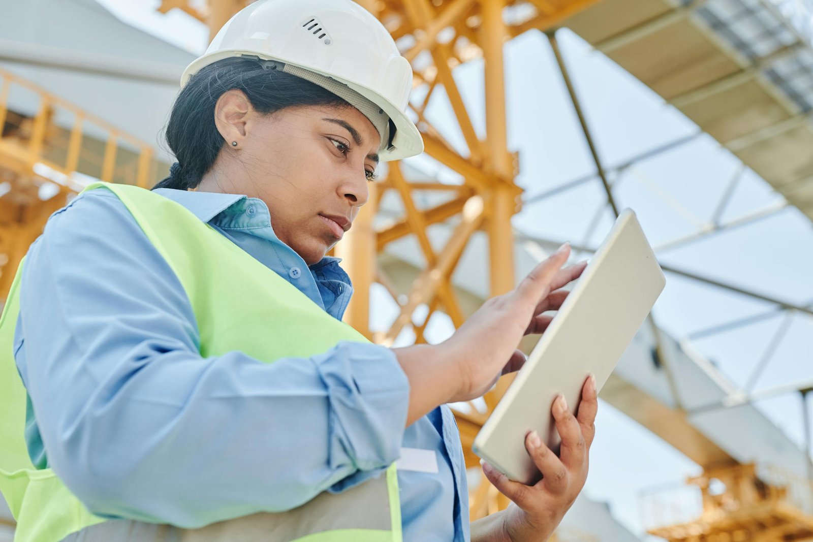 Construction professional on job site — contractor dumpster rental for construction projects in Daviess County